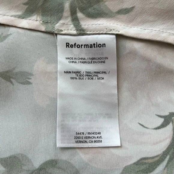 Reformation Pernille Silk Gown in Fauna Size S - Picture 9 of 16